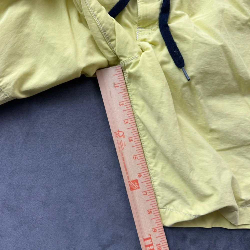 Express Mens Board Shorts Yellow Lion Logo Cargo Pocket Swim Trunks Size 38